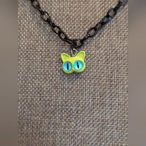 Green Cat Eye Pendant Necklace